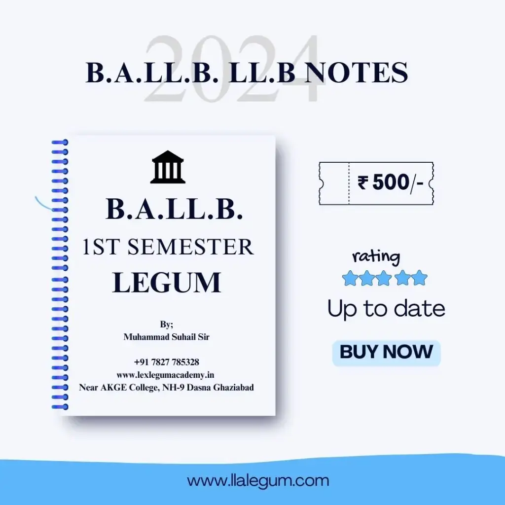 BALLB Notes - 1st Semester